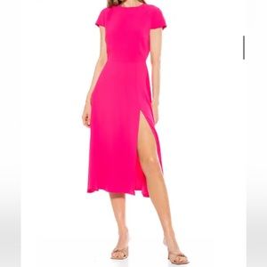 Alexia Admor Lily Crew Neck Midi Dress - Pink size 4